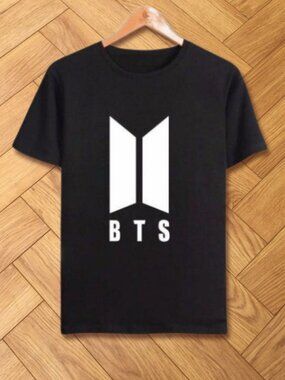 BTS Logo Minimalist Graphic Tee Black